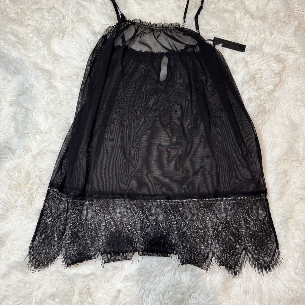 JOE’S Black Sheer Lace Slip Dress XS - NWT